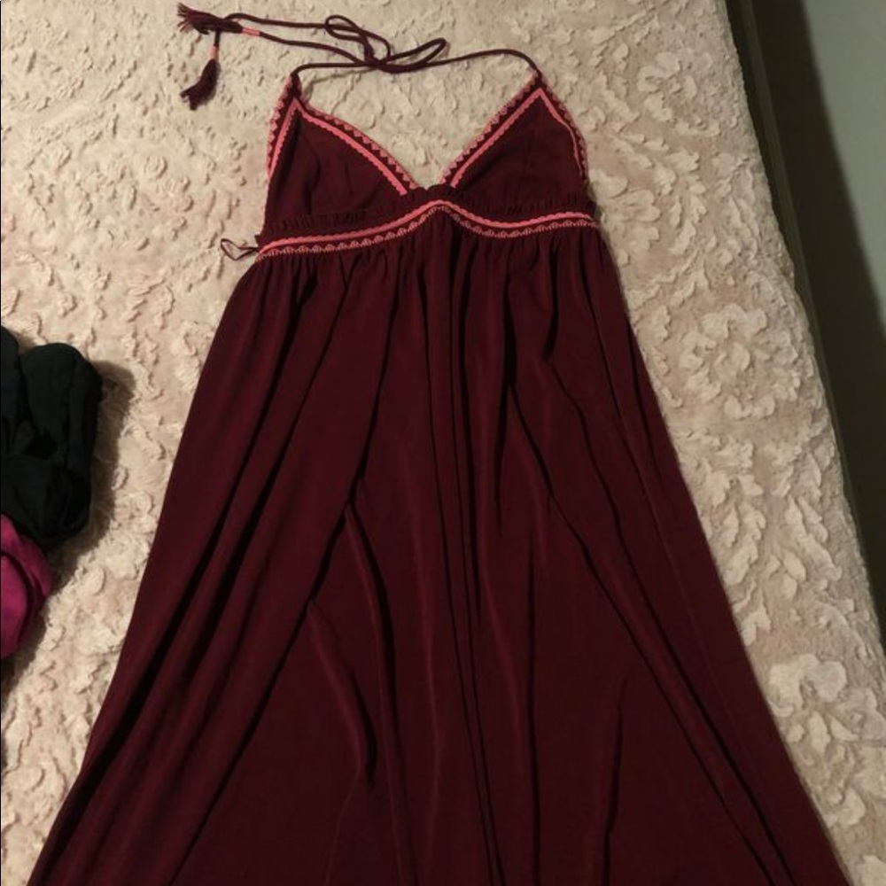 Long backless burgundy dress $20 OBO